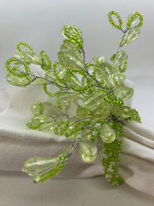 Green Beaded Flower Napkin Ring