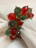 Red and Green Acrylic Bead Crystal Napkin Ring