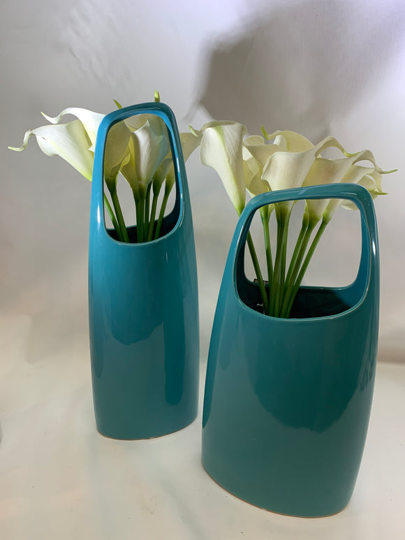 Handle Vase Tall - Teal