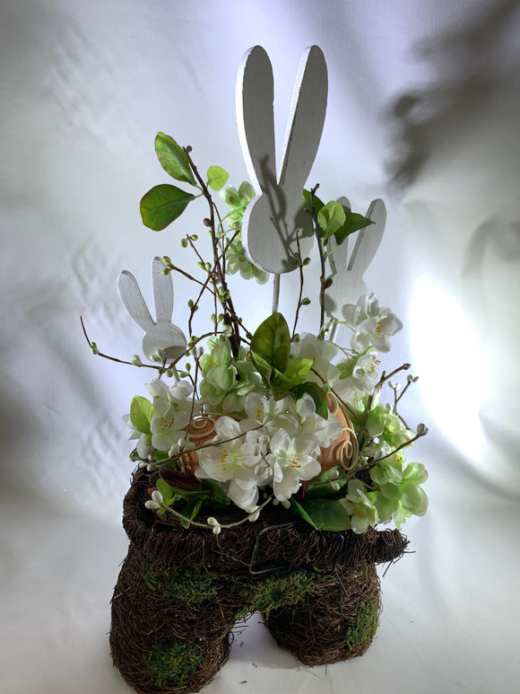 Bunny In Pant Basket - Floral Arrangement