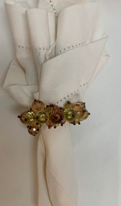 Yellow and Pink Beaded Napkin Ring