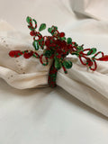 Red and Green Beaded Napkin Ring