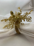 Gold Beaded Flower Napkin Ring