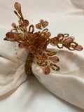 Gold and Pink Flower Napkin Ring