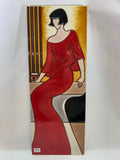 6"x16" Tile Art - Lady in Red