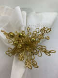 Gold Beaded Flower Napkin Ring