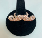 Rhinestone Mustache Ring - 2 Colors Available