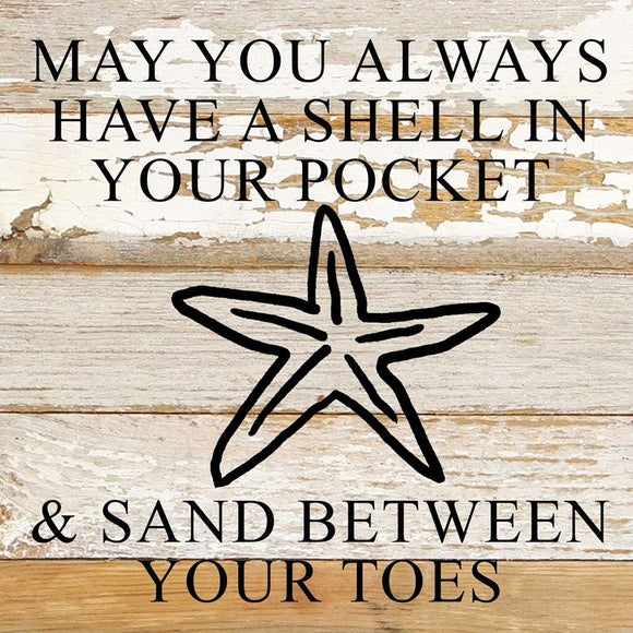 May you always have a shell in your pocket & sand.. - Reclaimed Wood Box Sign