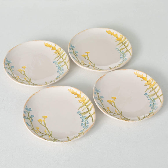 Herb Imprinted Snack Plates - S/4