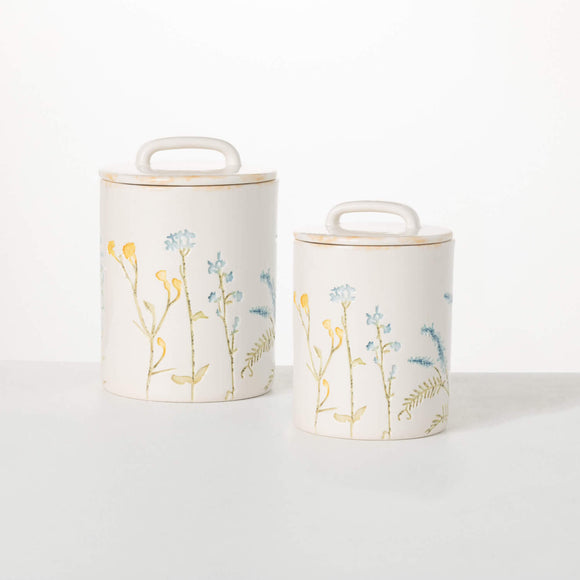 Herb Imprinted Canister - Set of 2