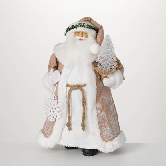 Rustic Cloaked Santa Figurine
