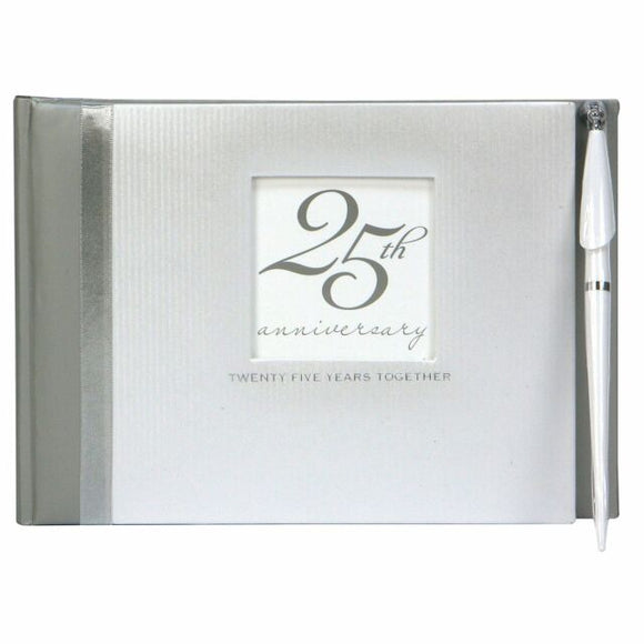 25th Anniversary Guest Book with Pen