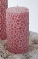 6" Unscented Pink Coral Pillar Candle